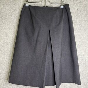 Eddie Bauer Gray A-Line Wool Blend Suit Skirt Front Pleat Stretch Size 6‎ Small